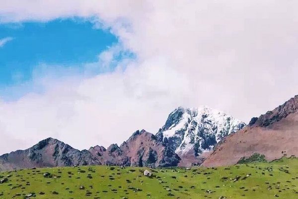 青藏高原公路上的风景图片