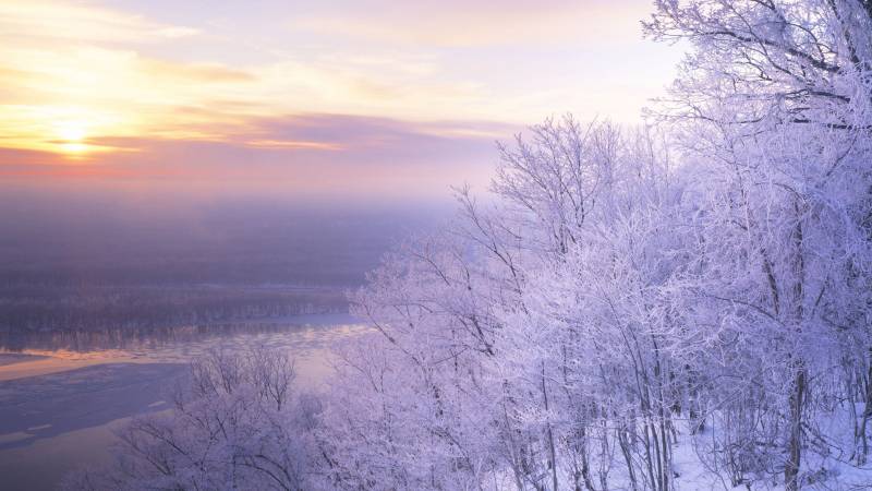 唯美的冬天雪后风景图片