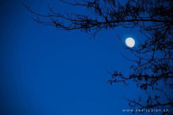 漂亮真实月光夜晚，思念意境头上的月色朦胧让