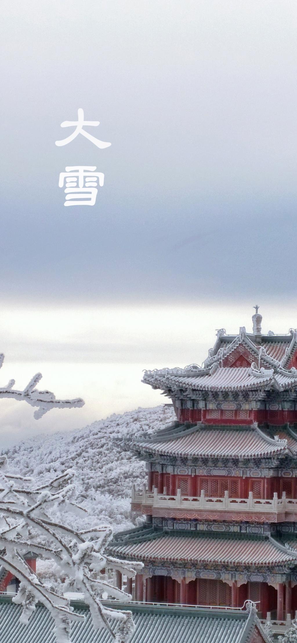 银装素裹唯美建筑风景壁纸图片