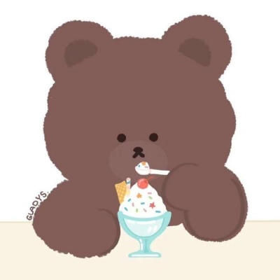 吃吃喝喝的可爱卡通小熊休闲头像图片