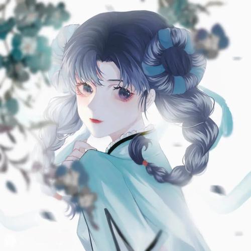 古风美人手绘|人间富贵花古典女生动漫头像图片