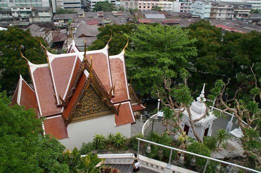 泰国曼谷有名的佛寺--金山寺景点风景高清图片