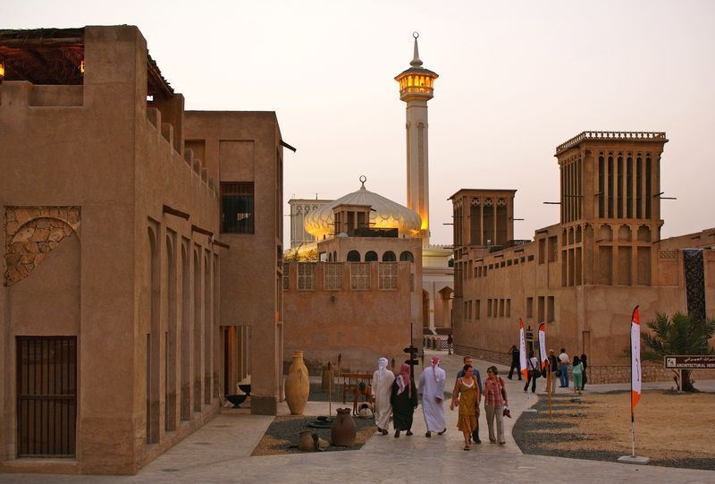 高清迪拜阿拉伯历史建筑群图片 阿拉伯历史建筑群旅游景点真实照片风景