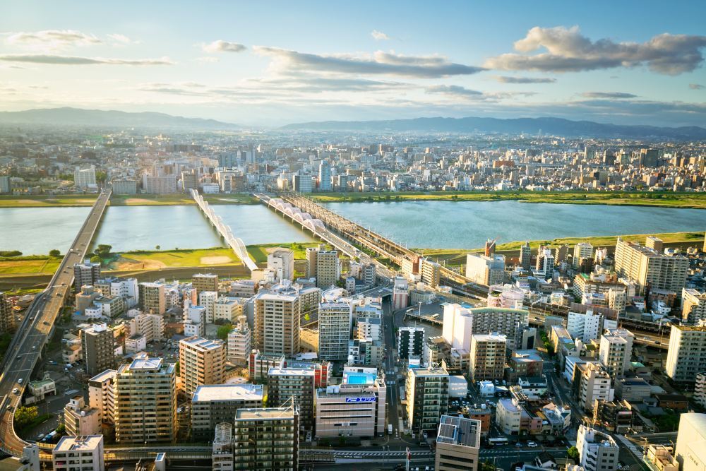 日本大阪梅田城市风景高清壁纸图片