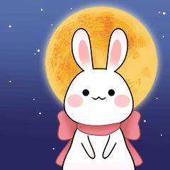 中秋节月亮兔子祝福GIF表情包图片