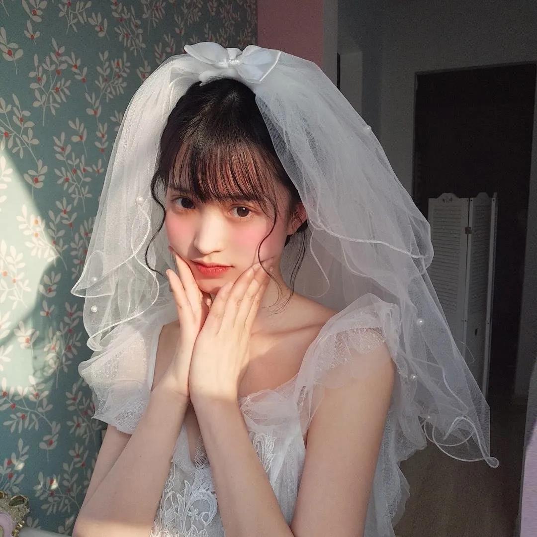 带着白色头纱的美女唯美头像图片
